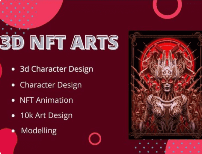 I will design custom nft 3d art music animation video