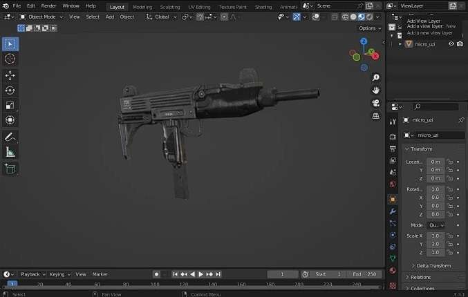 I will create 3d weapon models for your game