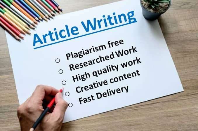 An experienced article writer for your services