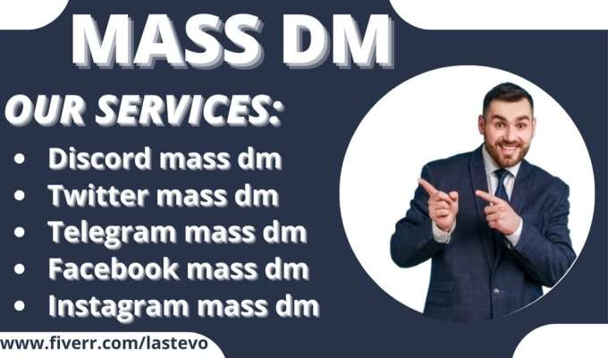 I will do instagram mass dm, twitter mass dm, telegram mass dm and facebook mass dm