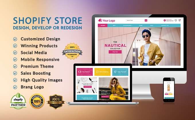 I will create a professional, modern shopify store