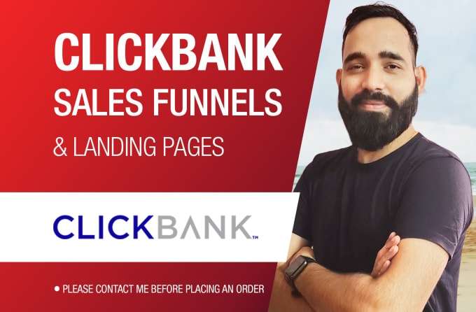 I will build clickbank affiliate marketing sales funnel or landing page