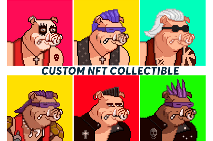 I will create a custom collection of nft pixel art