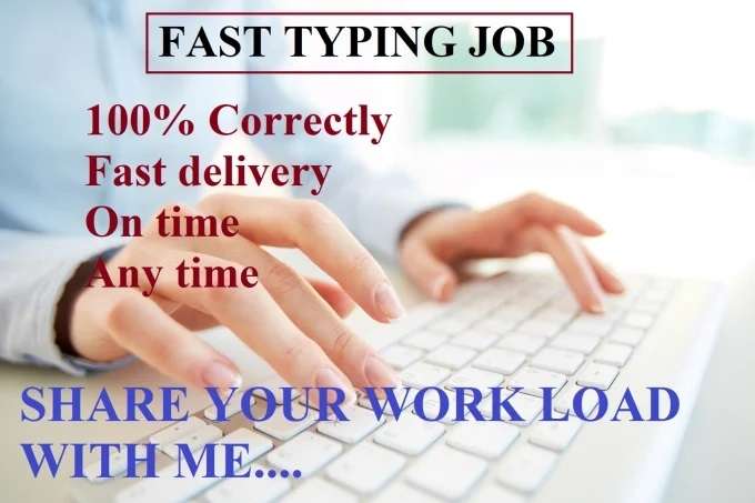 I Will Do Data Entry Typing Work Just In One Day or Less