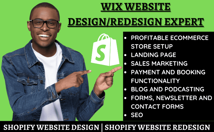 design or redesign your shopify website shopify landing page