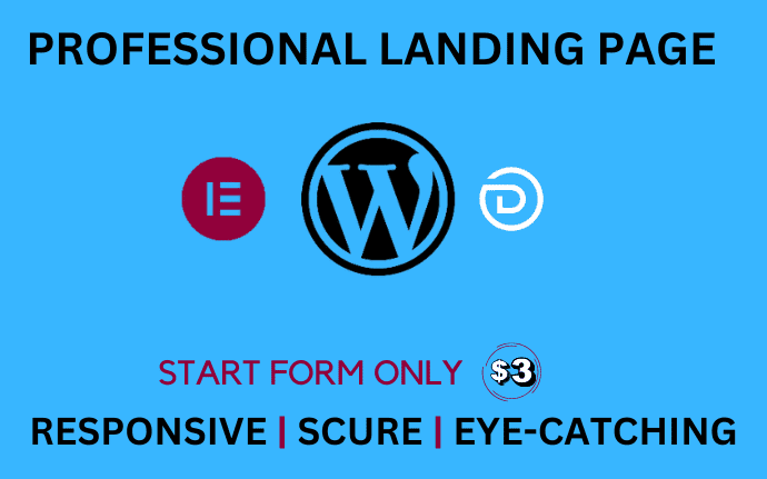 I will create Stunning responsive your WordPress landing page website by elementor pro