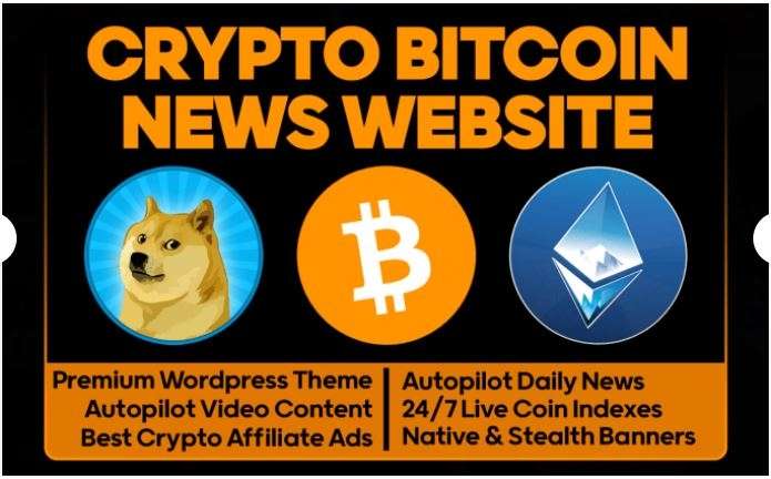 I will build crypto bitcoin news website for passive income