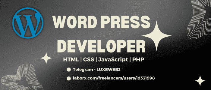 Word Press Developer | Market Place | Landing Page | Multipage