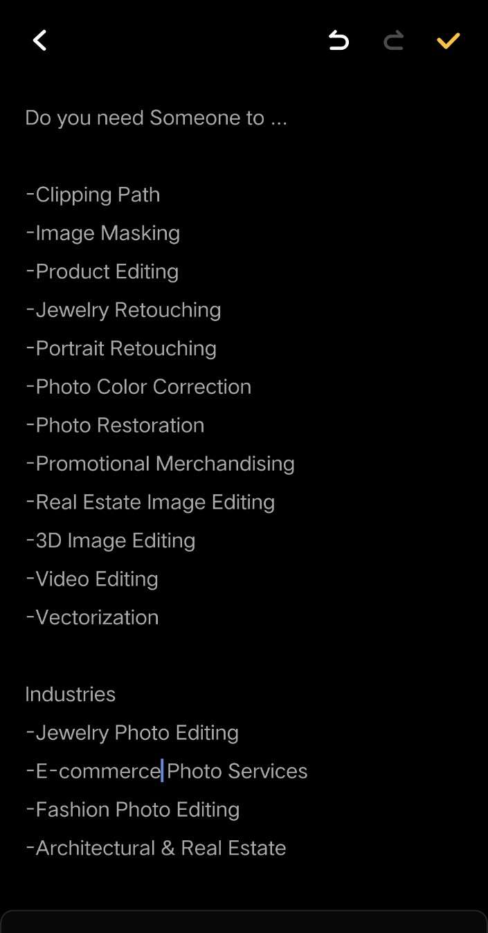 Photo Editing services