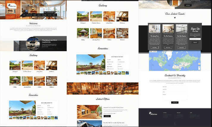 Vacation rental website, short term rental website, travel website with booking functionalities