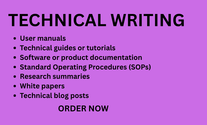 Clear and concise technical writing ,user manuals, SOPs, reports