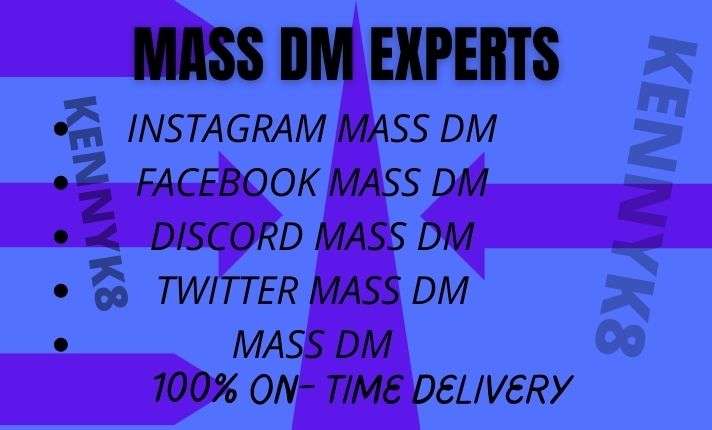 I will twitter mass dm, instagram mass dm, discord mass dm