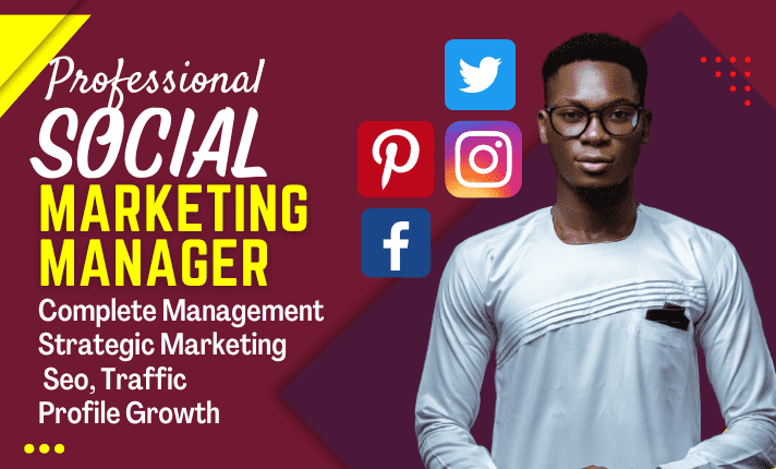 I will be your social media marketing manager, Social virtual assistant