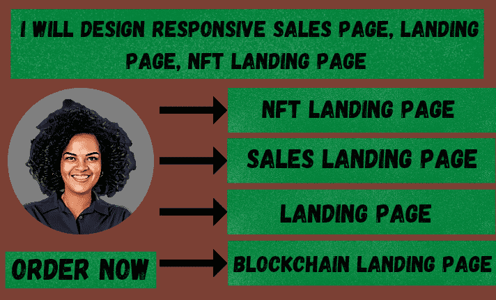 I will design responsive sales page, Landing page, NFT landing page