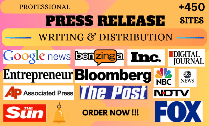 I will write a captivating press release, press release writing, press release distribution, submit press release