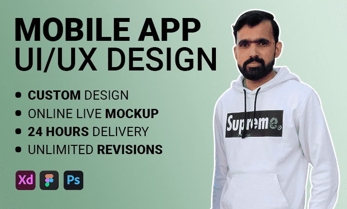 I will do mobile app UI/UX design in adobe XD and Figma