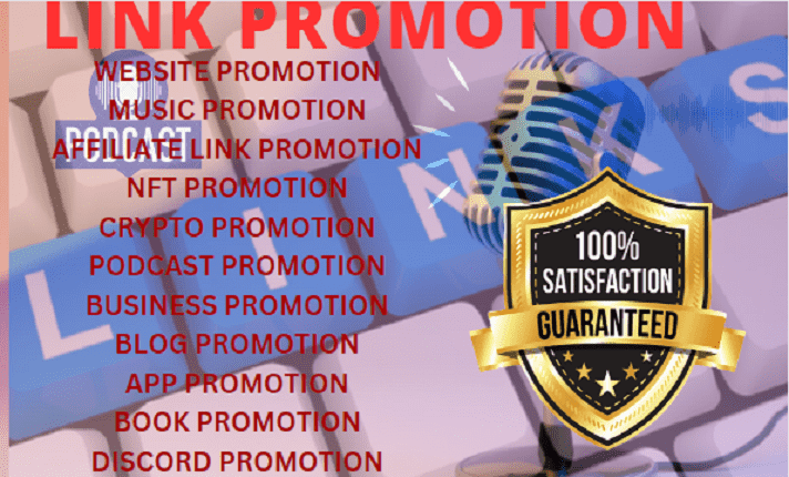 I will promote your website link, products, services, books, nfts or any link organically to a huge number of audience
