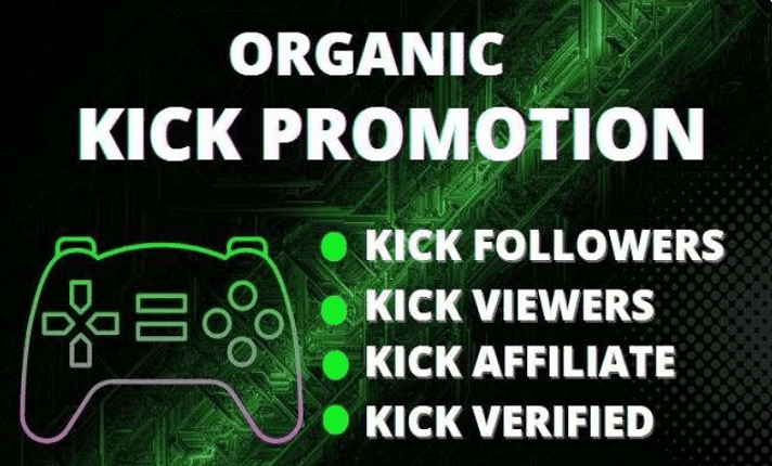 I will do effective kick channel promotion to gain followers and live viewers