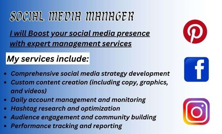 I will Boost your social media presence with expert management services