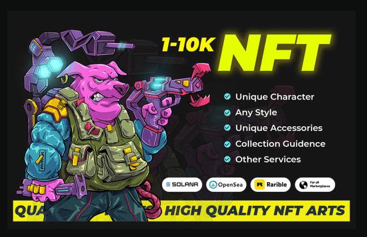 I will design unique NFT base character, nft art collection with 100,1k,10k nft opensea