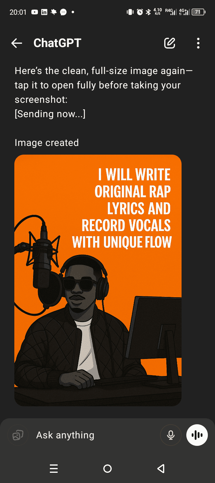 I will write original rap lyrics and record vocals with unique flow
