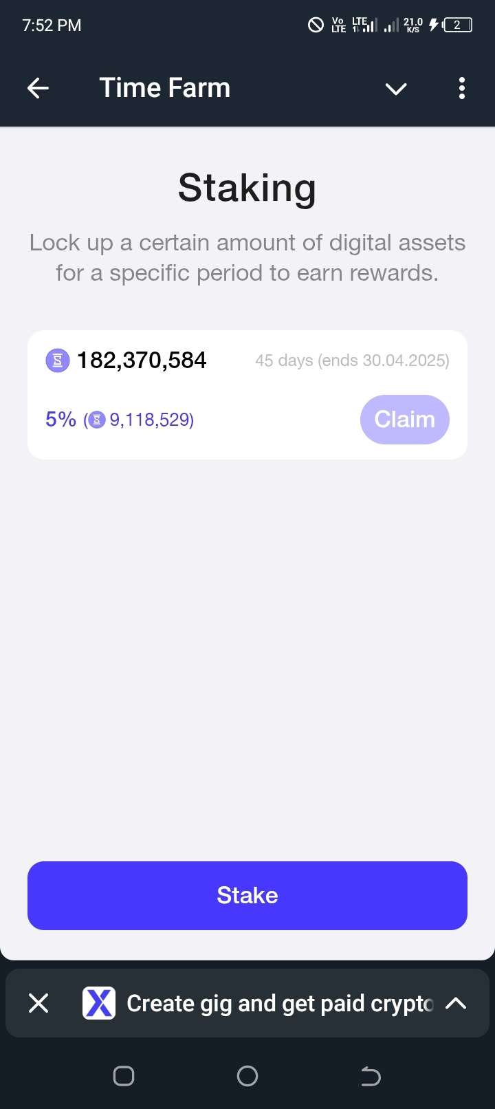 Timefarm Sell