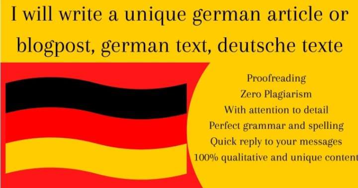 I will write a unique german article