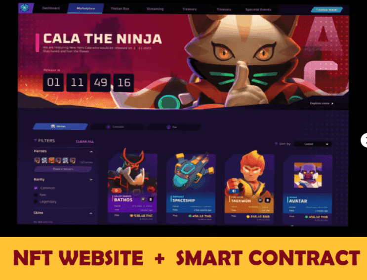 NFT minting website smart contract, NFT landing page