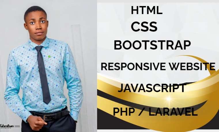 I will do html css javascript, bootstrap, php, angular js react js responsive website