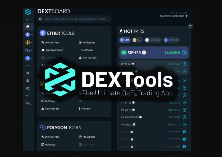 Develop dextool trending bot, dextool trending bot