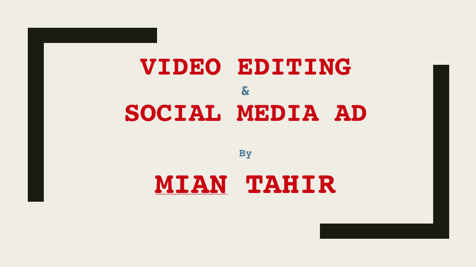Video Editing Offer