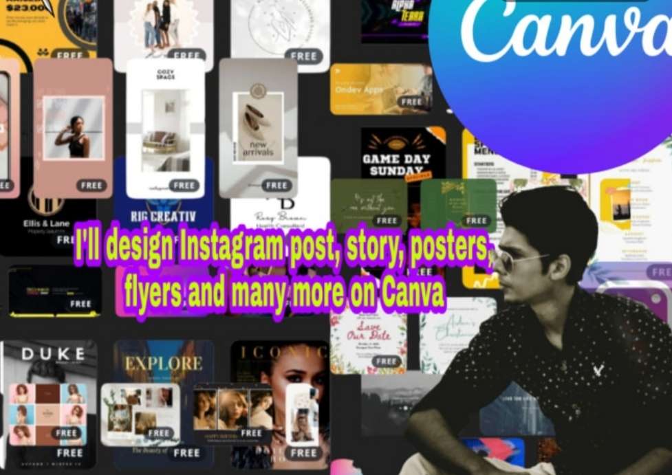 I will design everything by using canva