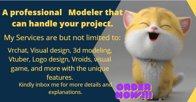 I will design vrchat, avatar, vtuber, 3d modeling
