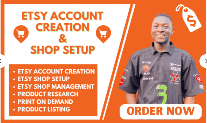 I will do etsy account creation, etsy digital products design, etsy SEO, printify
