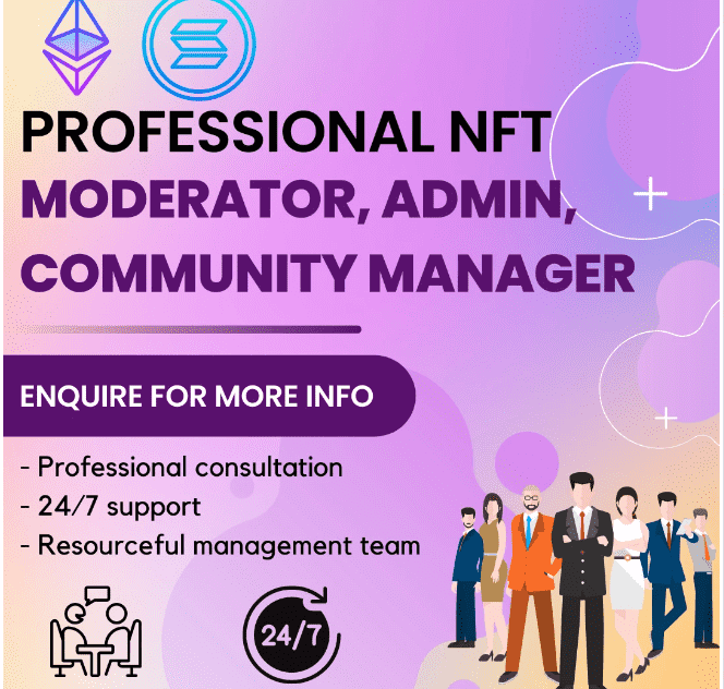 I will be discord community manager, moderator for any nft project