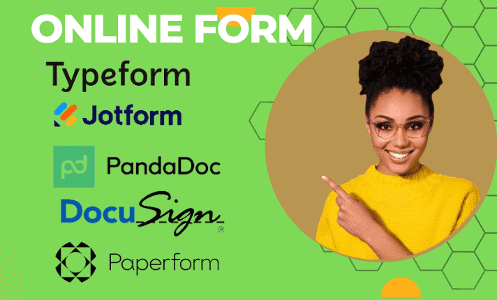I will create docusign jotform pandadoc typeform cognito form google form survey