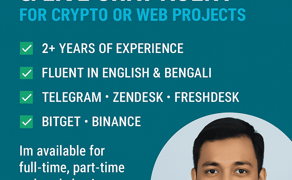 Reliable Customer Support & Live Chat Agent for Crypto or Web Projects