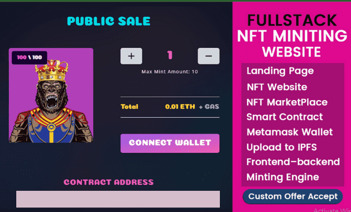 I Will Design And Develop Nft Minting Website dapp