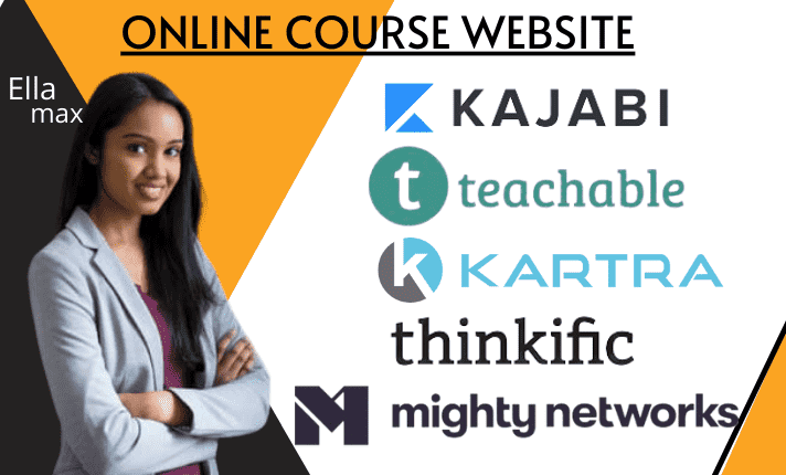 I will create stylish website and landing pages in kajabi podia thinkific