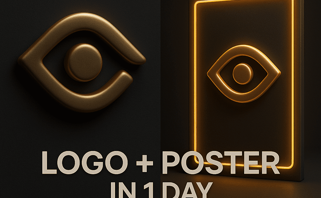 I will design a custom logo and poster for your brand in 1 day