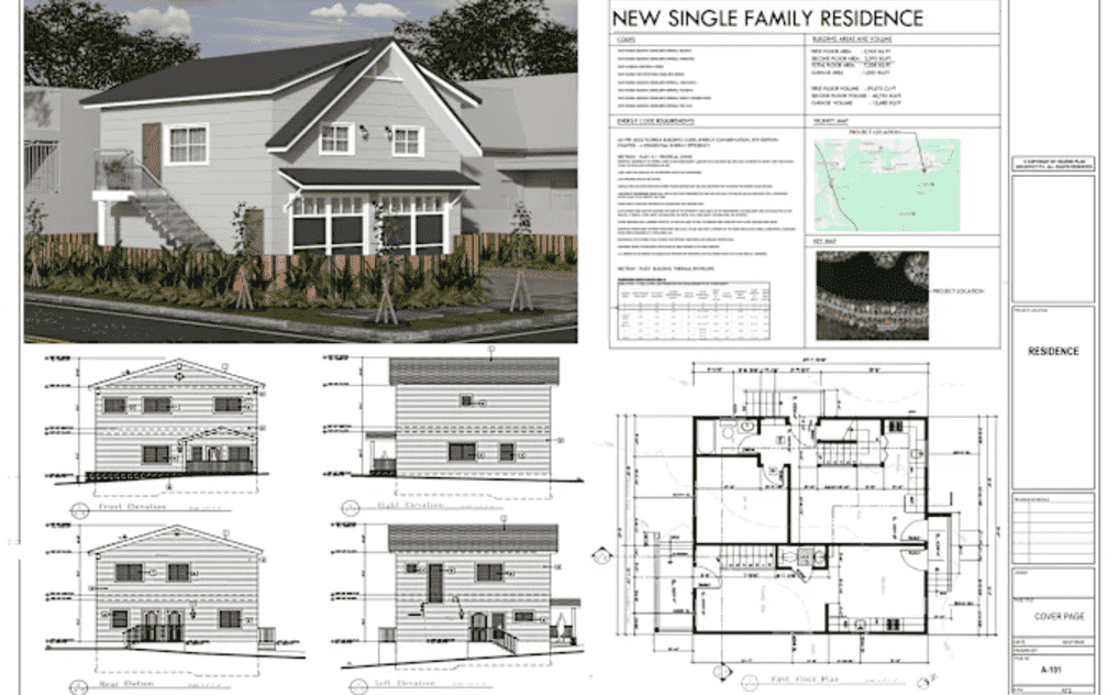 I will draw architectural floor plans, elevation, section, roof, site plans in autocad