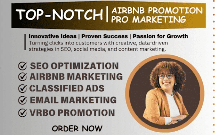 I will boost airbnb booking, airbnb marketing, airbnb promotion, airbnb listing, vrbo