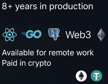 Full-Stack / Frontend Developer — React, Next.js, Node.js, Go, Web3 Ready