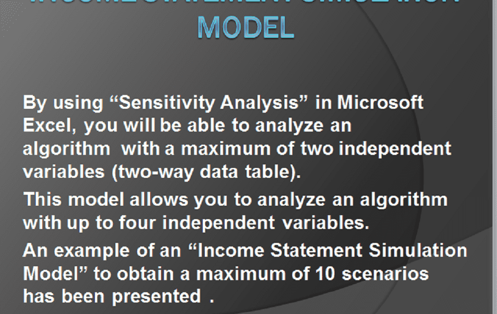 Income statement simulation model