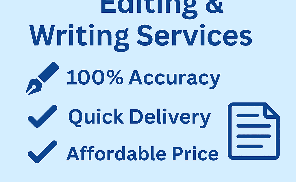 I Will Do Fast Typing, Editing, and Content Writing With Accuracy Reliable Typist and Editor for Your Documents