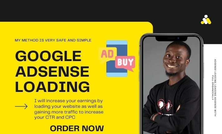 I will adsense loading, loading adsense with full organically
