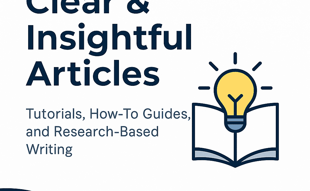 Clear & Insightful Articles | Tutorials, Guides & Research-Based Writing in English or Spanish