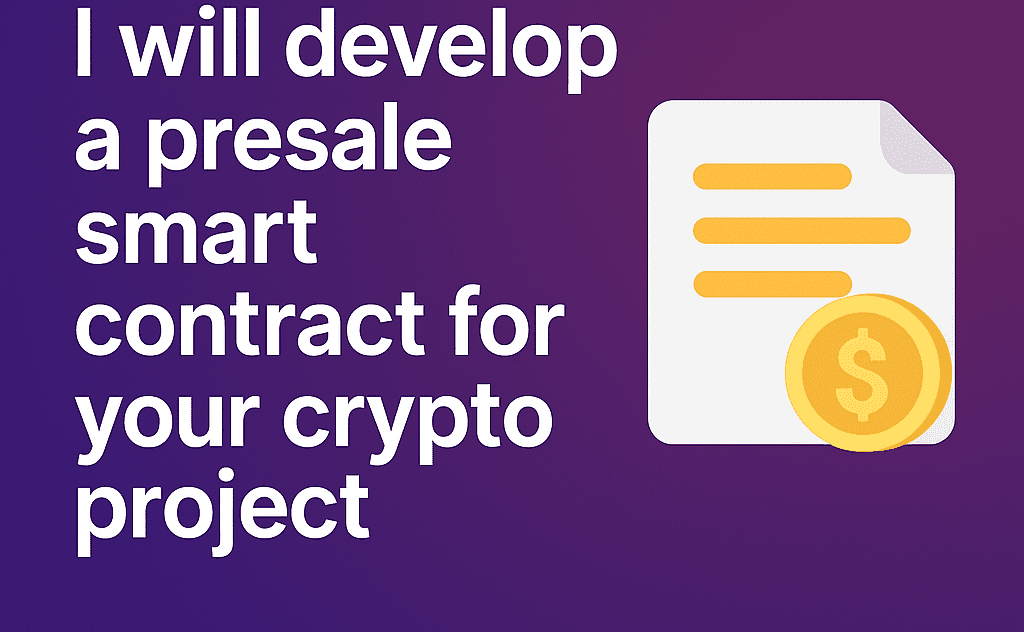 I will develop a presale smart contract for your crypto project