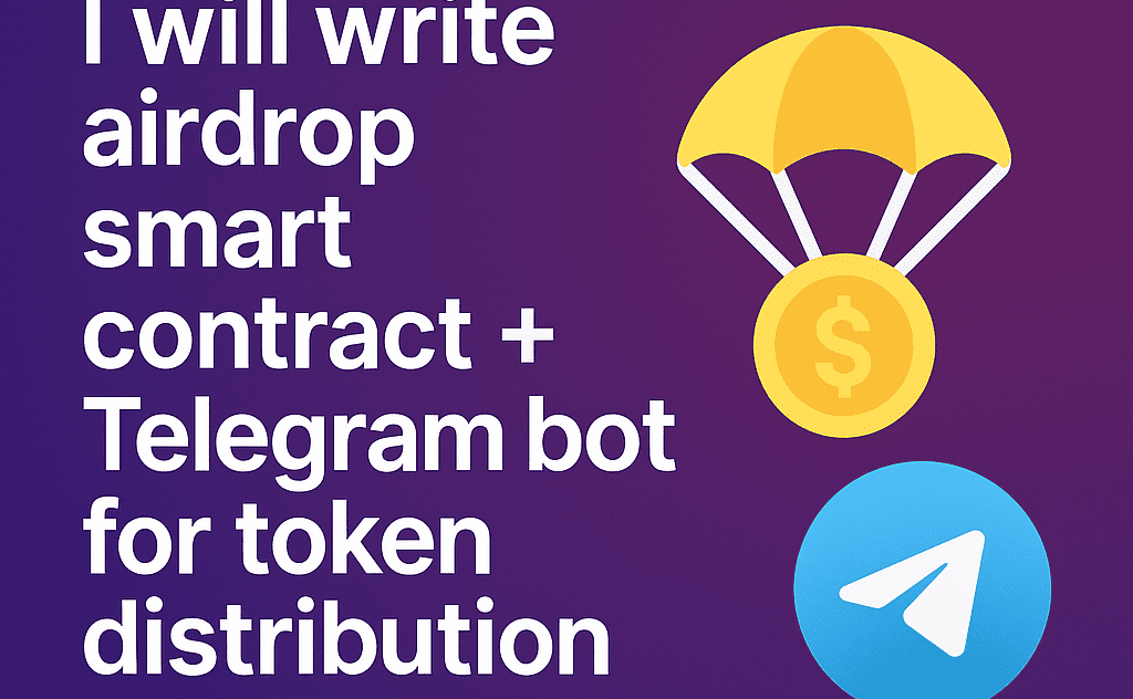 I will write airdrop smart contract + Telegram bot for token distribution