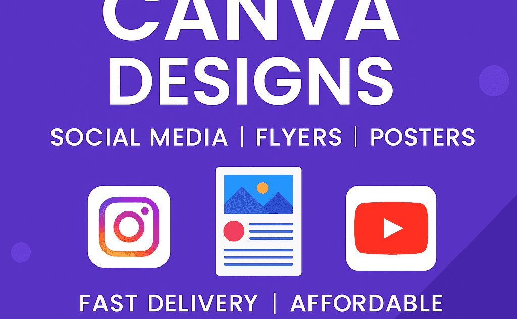 I will design professional social media posts, flyers, and posters using Canva